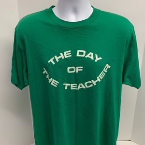 Vintage Hanes Fifty-Fifty Green Day of the Teacher Shirt Size XL Made in USA